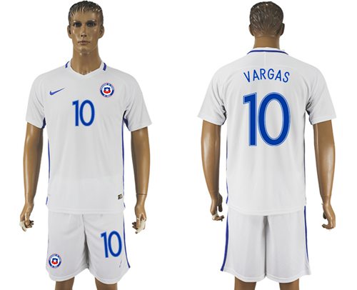 Chile #10 Vargas Away Soccer Country Jersey